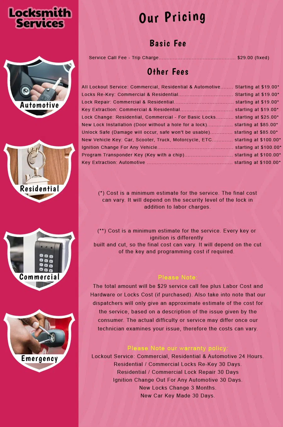 Collingswood NJ Locksmith Store Collingswood, NJ 856-409-0429 - price-list-c-18